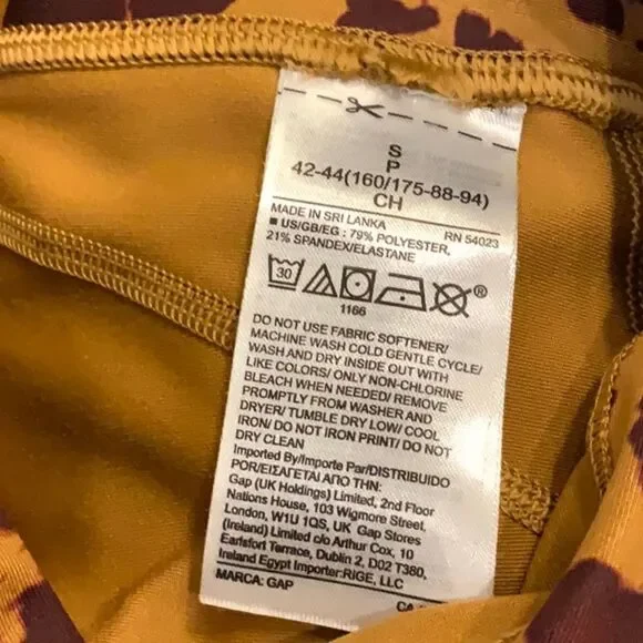 Gap High Rise Blackout Full Length Drawcord Leggings in Leopard Print Small - Picture 6 of 11